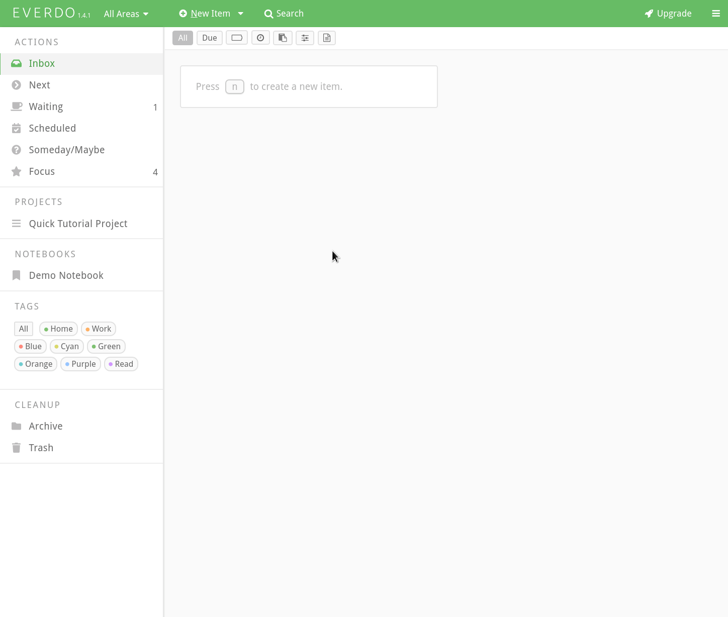Creating horizons in Everdo